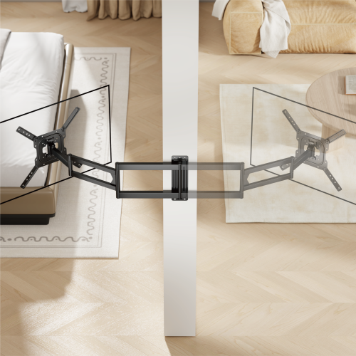 Wolff Mount Extra lange, vollbewegliche TV-Wandhalterung bis 65 Zoll | Bis zu 95 cm von der Wand entfernt! | Universal | VESA 400 x 400