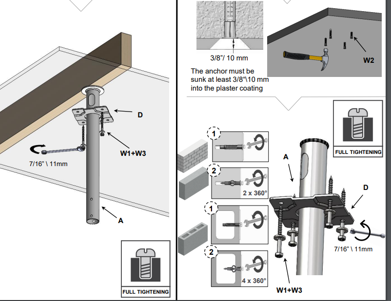 Weiß Deckenhalterung 29"-65" | Hochgradig verstellbar | Dreh- und neigbar