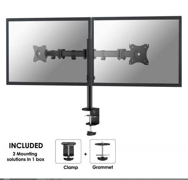 Neomounts NM-D135DBLACK Tischhalterung für zwei Bildschirme