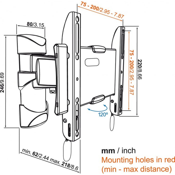 Vogel's BASE 25 S schwenkbare TV-Halterung für Bildschirme bis zu 37 Zoll