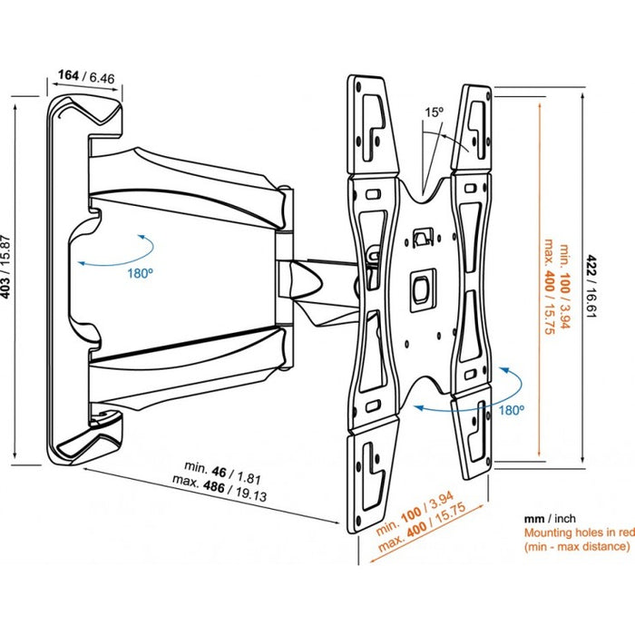 Vogel's BASE 45 M schwenkbare TV-Halterung für Bildschirme bis zu 55