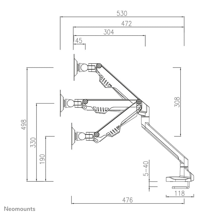 FPMA-D750WHITE2 ist eine Tischhalterung mit Gasfeder für Flachbildschirme bis zu 32 Zoll (81 cm).