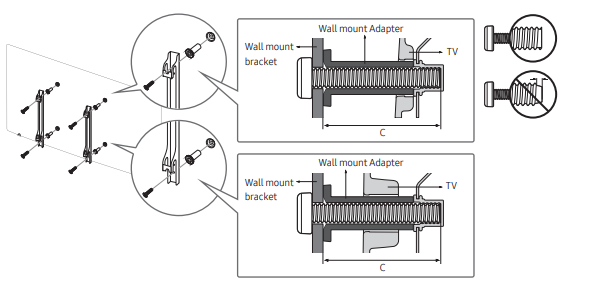Set van 4x TV Afstandhouders (P-Ring) | Geschikt voor Samsung 65Q8c, BN96-43169A, bn9643169a