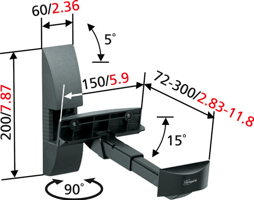 Vogels VLB 200 Lautsprecherhalterungen 2Stück Schwarz