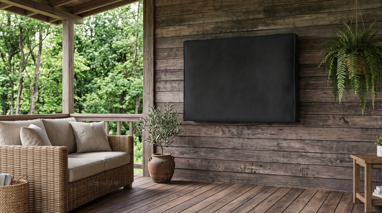 Outdoor TV-Schutzhülle | 60" - 65" | Hochwertiges Oxford-Gewebe | Separates Fach für Fernbedienung | Schwarz