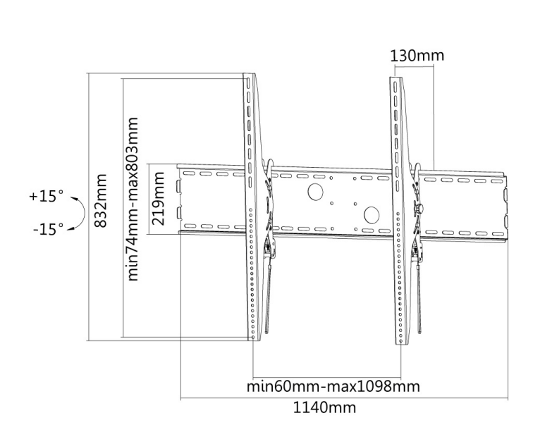 Neomounts LFD-W2000 Wandhalterung für Bildschirme bis zu 100 Zoll
